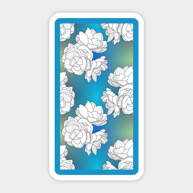 Sampaguita on Blue Green Fade Plaid Vertical Sticker by ArtticArlo
